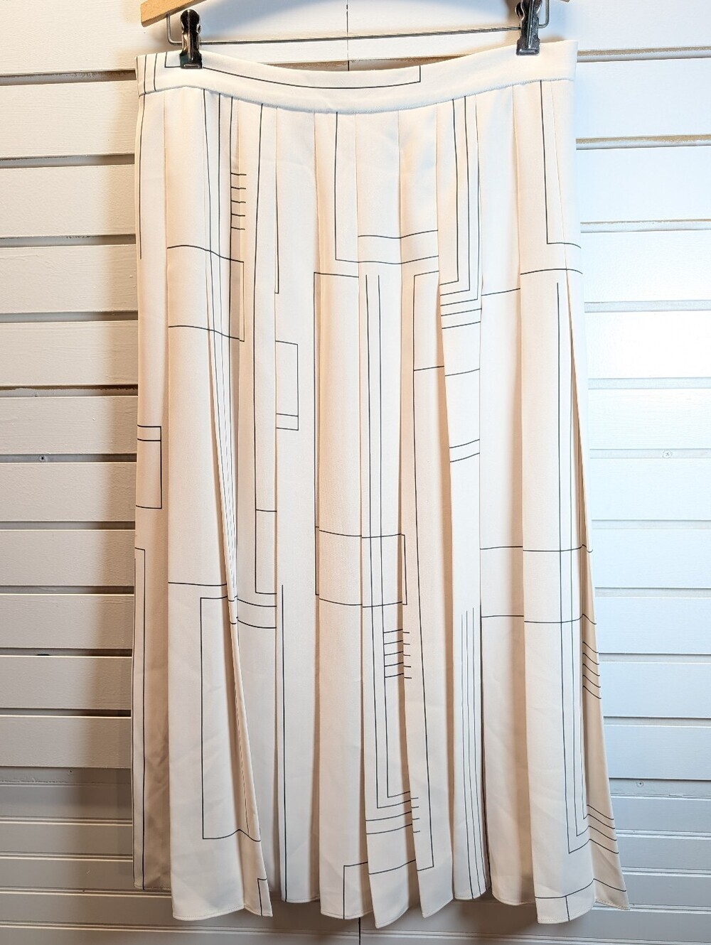 Lafayette 148 Architectural-Print Pleated Skirt Size 10 EUC - Picture 4 of 11